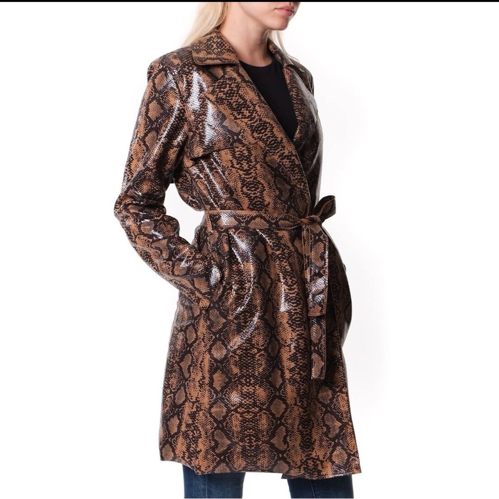 Blank NYC Brown Caramel Snake Print
Trench Coat Jacket S